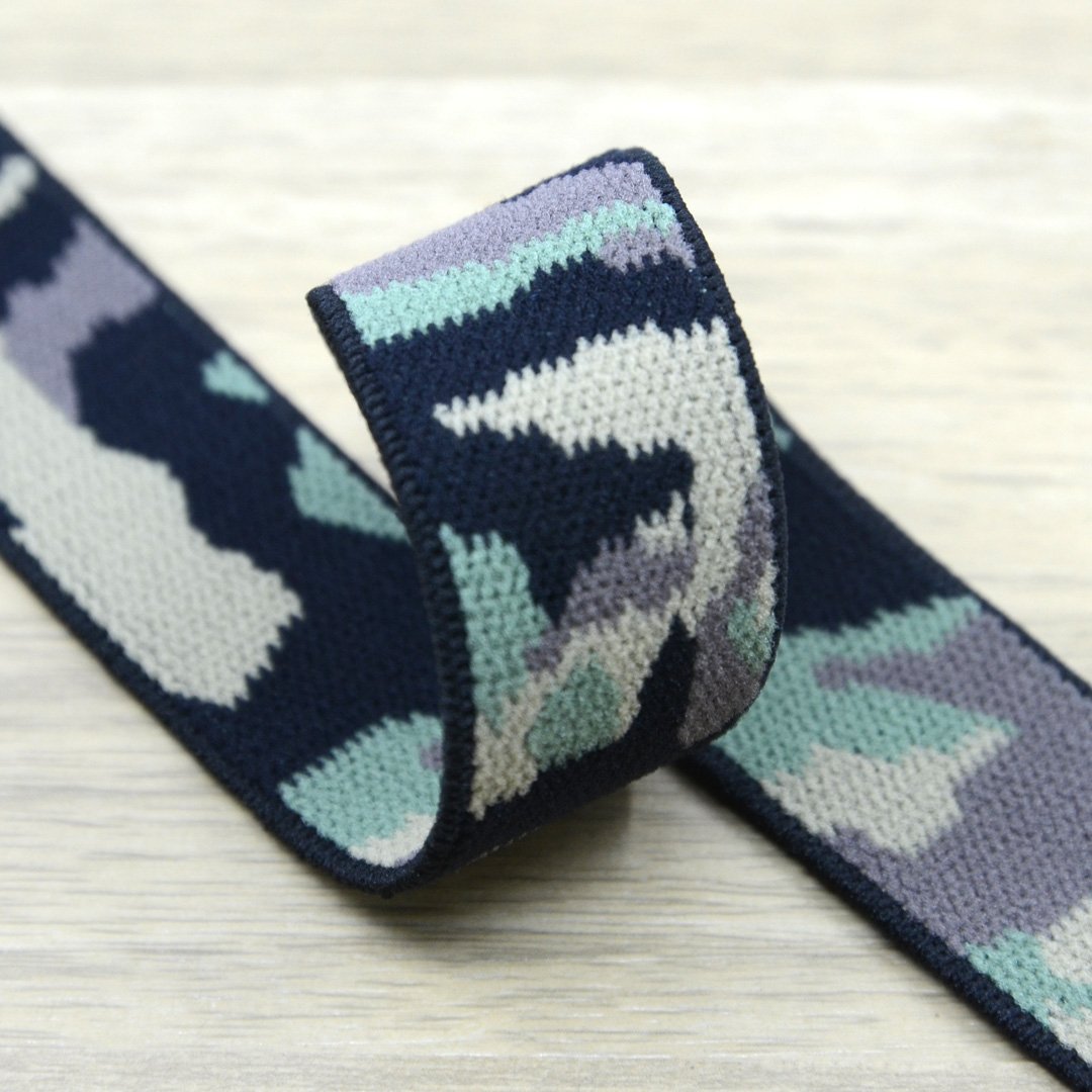 1 inch (25mm) Wide Colored Plush Camouflage Stretch Soft Elastic Band
