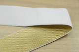 2 inch (50mm) Wide Gold and Silver Glitter Soft White Elastic Bands - 1 Yard - strapcrafts