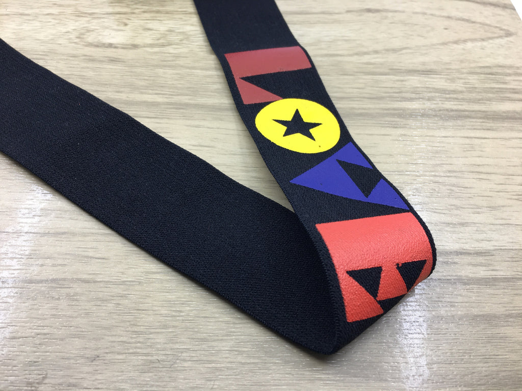 11/2 inch 40mm Wide Printed Colorful Love Letters Black Plush Comfortable Elastic , Soft Elastic Band, Waistband Elastic,Sewing Elastic