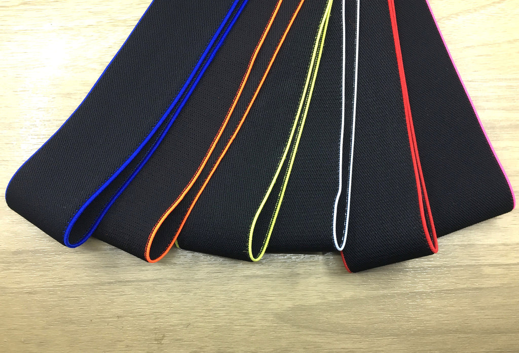 11/2 inch 38mm Wide Colorful Edge Black Plush Comfortable Elastic , Soft Elastic Band, Waistband Elastic,Sewing Elastic