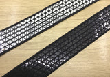 1.5 inch (40mm) Wide Shiny Diamond Pattern Sequin Plush Elastic Band - strapcrafts
