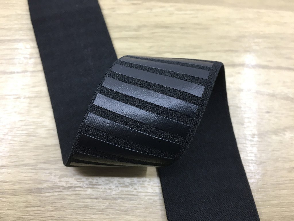 1.5 inch (40mm) Wide Black Vertical Stripe Plush Elastic Band