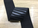 1.5 inch (40mm) Wide Black Vertical Stripe Plush Elastic Band - strapcrafts
