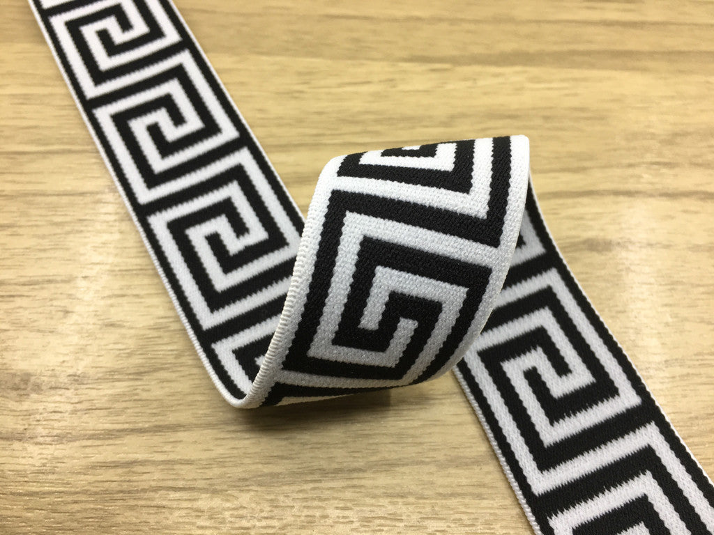 4 (100mm) wide White and Black Comfortable Plush Elastic