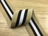 1.5 inch (40mm) Wide Colored Stripe with Ruffled Edge Plush Elastic Band - strapcrafts