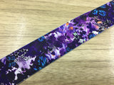 1.5 inch (40mm) Wide Satin Finish Purple Flowers Soft Elastic Band - strapcrafts