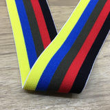 1.5 inch (40mm) Wide Colored Plush Colorful Striped Soft Elastic Band - strapcrafts