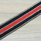 2 inch 50mm Black&Gold  Glitter Striped Elastic Band , Colored Elastic Trim, Elastic Ribbon,  Elastic by the Yard, - strapcrafts
