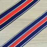 1.5inch 40mm Blue  Glitter Striped Elastic Band , Colored Elastic Trim, Elastic Ribbon,  Elastic by the Yard, - strapcrafts