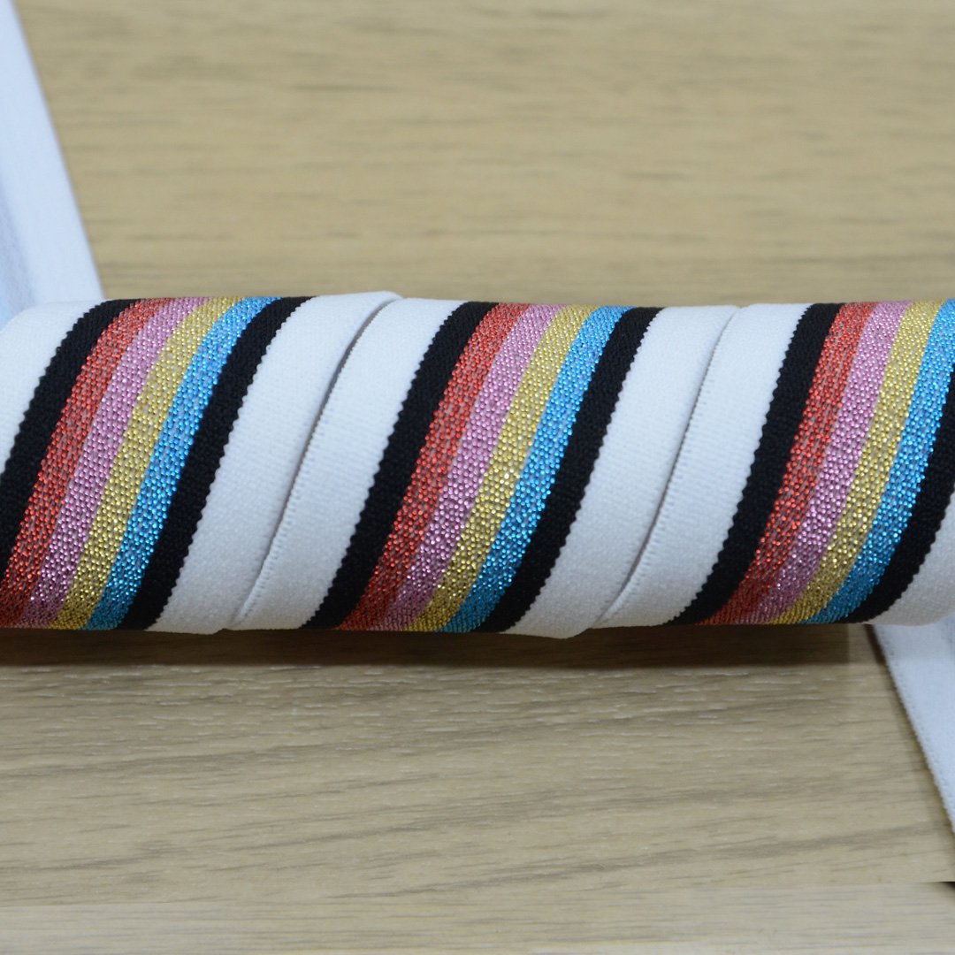 4cm Rainbow Color Striped Elastic Bands 40mm Nylon Colorful Elastic Band  Webbing Waistband Stretchy Tape Clothing Accessories 1M