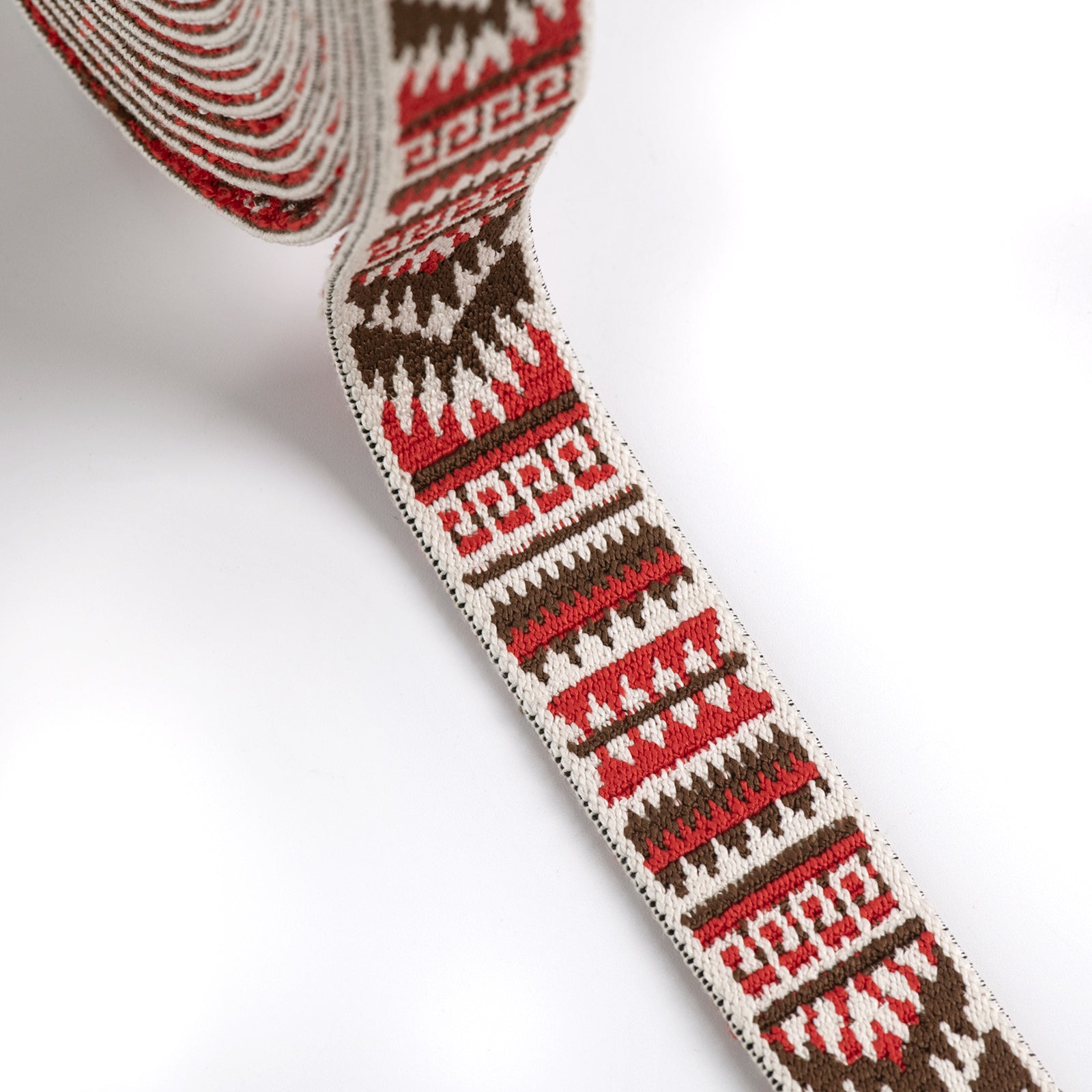 1 inch (25mm) Jacquard Red Aztec Pattern Woven Latex-free Elastic  ,Waistband Elastic,Knit Elastic, Sewing Elastic- 1 Yard