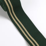 1 1/2 inch (40 mm) Colored Green and Nude Stripe Elastic, Waistband Elastic- 1 yard