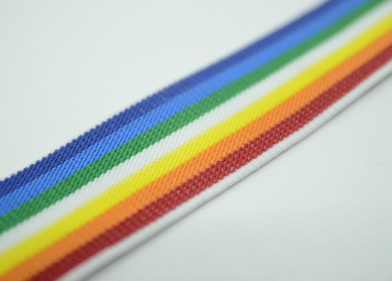 2 inch 50mm Colored Striped Elastic, Rainbow Color Elastic,Waistband Elastic,Sewing Elastic 22170