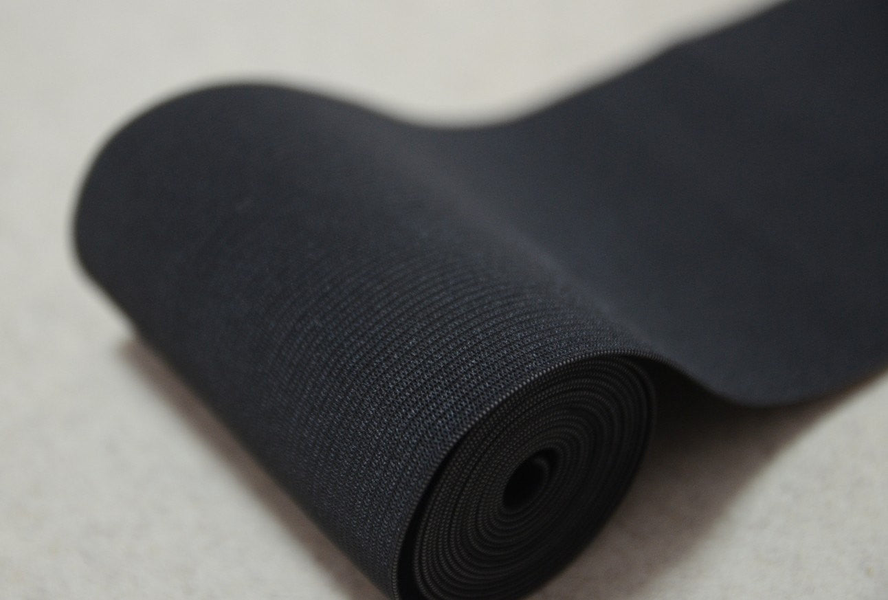 4 inch 100mm Wide Black and White Knit Elastic, Waisband Elastic ...