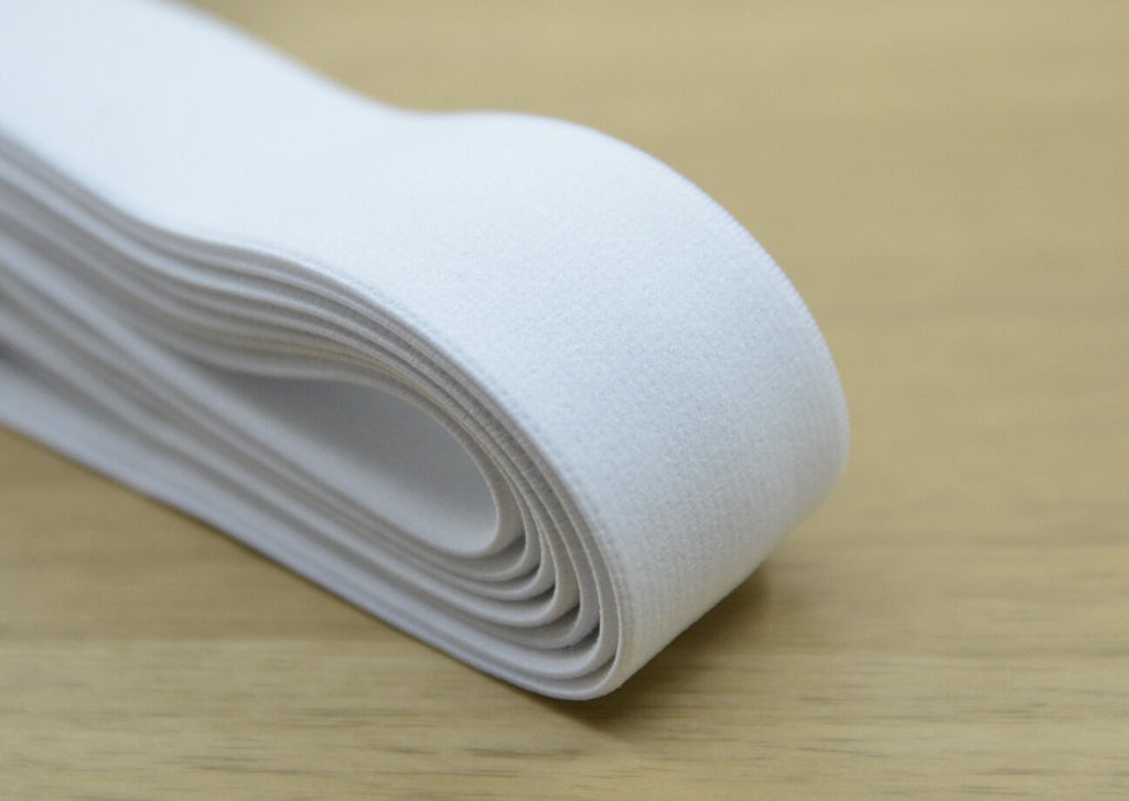 1.5 inch (38mm) White Plush Elastic ,1 1/4 inch(30mm) Soft Elastic Band, Waistband Elastic,Sewing Elastic