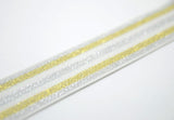 1.5"  38mm Wide Striped Glitter Waistband Elastic by the Yard, Gold & Silver Glitter Elastic - strapcrafts
