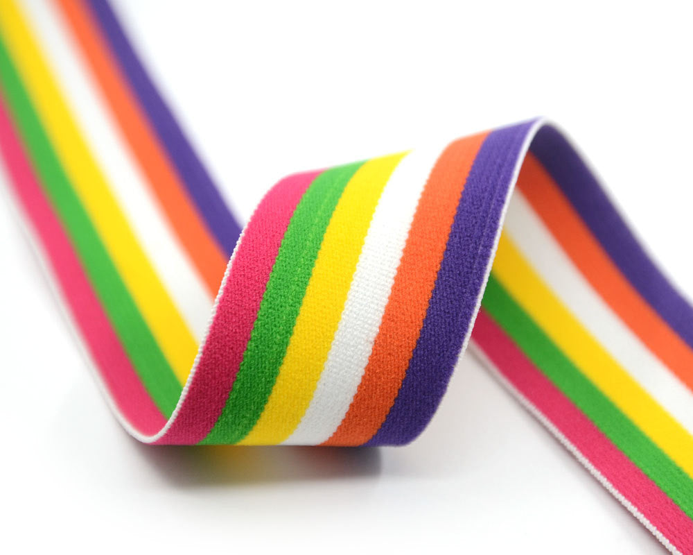 1.5 38mm wide Colorful Striped Plush Comfortable Elastic,Waistband  Elastic,Soft Elastic, Elastic Band,Sewing Elastic By the Yard