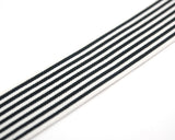 1.5" 38mm wide Black Stripes Comfortable Plush White Elastic,Waistband Elastic,Soft Elastic, Elastic Band,Sewing Elastic By the Yard - strapcrafts