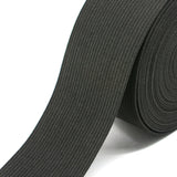 3 inch (75mm) Heavy Stretch Black and White Knit Elastic Band - strapcrafts