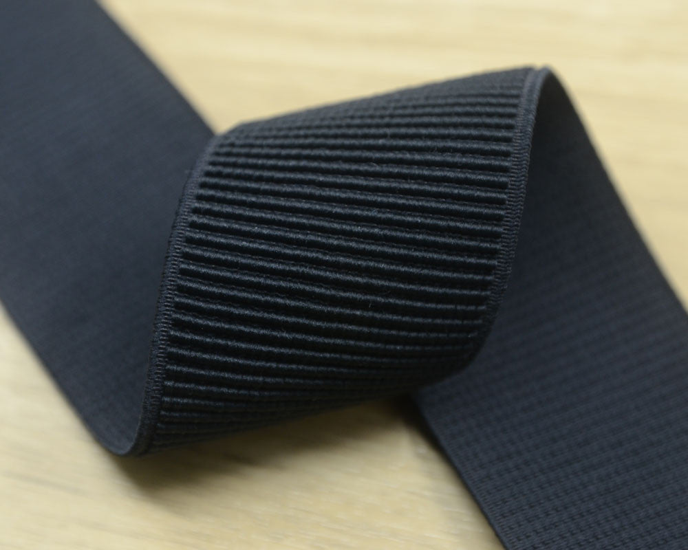 2-inch Wide Thin Ruffled Black Elastic Bands By 1-yard, Waistband Elastic , Sewing Elastic